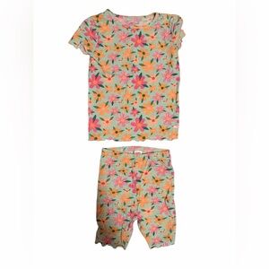 Ruffle Butts Colorful Floral Kids Pajama Set